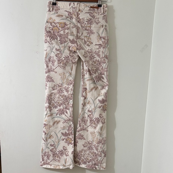 Pilcro and the Letterpress Cream-Pink Floral High Rise Bootcut Flare size 25 - Picture 4 of 11